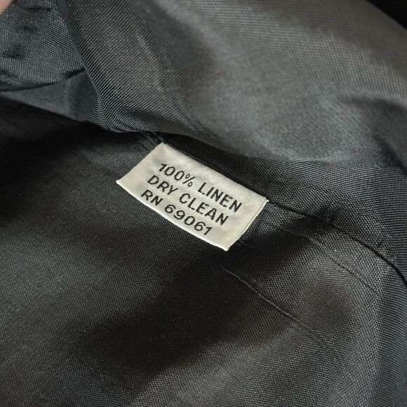 Vintage Lauren Alexandra Black Linen Blazer Women’s Size 2 - Picture 5 of 6